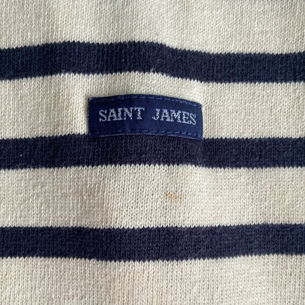 Saint James Breton Striped Top Boyfriend Meridien Modern Unisex Cream Navy XXL - Picture 11 of 17